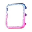 For Apple Watch Series 8&7 41mm Aluminum Alloy Diamond Watch Protective Case(Blue Rose Red) - 1