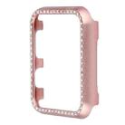 For Apple Watch Series 8&7 41mm Aluminum Alloy Diamond Watch Protective Case(Rose Gold) - 1