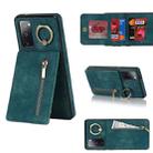 For Samsung Galaxy S20 FE Retro Ring and Zipper RFID Card Slot Phone Case(Blue) - 1