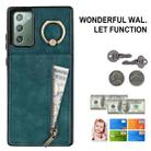 For Samsung Galaxy Note20 Retro Ring and Zipper RFID Card Slot Phone Case(Blue) - 2