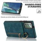 For Samsung Galaxy Note20 Retro Ring and Zipper RFID Card Slot Phone Case(Blue) - 5