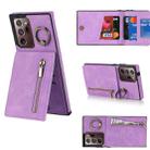 For Samsung Galaxy Note20 Ultra Retro Ring and Zipper RFID Card Slot Phone Case(Purple) - 1