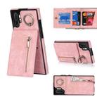 For Samsung Galaxy Note10+ Retro Ring and Zipper RFID Card Slot Phone Case(Pink) - 1