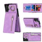 For Samsung Galaxy Note10+ Retro Ring and Zipper RFID Card Slot Phone Case(Purple) - 1