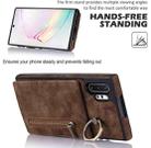 For Samsung Galaxy Note10+ Retro Ring and Zipper RFID Card Slot Phone Case(Brown) - 5