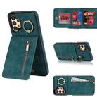 For Samsung Galaxy A13 4G / 5G Retro Ring and Zipper RFID Card Slot Phone Case(Blue) - 1