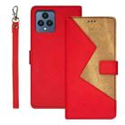 For T-Mobile REVVL 6 5G idewei Two-color Splicing Leather Phone Case(Red) - 1