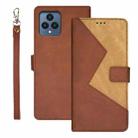 For T-Mobile REVVL 6 5G idewei Two-color Splicing Leather Phone Case(Brown) - 1