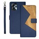 For Motorola Moto G23/G13 idewei Two-color Splicing Leather Phone Case(Blue) - 1