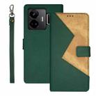 For Realme GT3 5G Global/GT Neo 5 5G idewei Two-color Splicing Leather Phone Case(Green) - 1