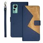 For Ulefone Note 14 idewei Two-color Splicing Leather Phone Case(Blue) - 1