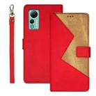 For Ulefone Note 14 idewei Two-color Splicing Leather Phone Case(Red) - 1