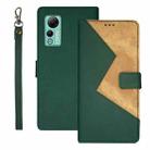 For Ulefone Note 14 idewei Two-color Splicing Leather Phone Case(Green) - 1