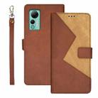 For Ulefone Note 14 idewei Two-color Splicing Leather Phone Case(Brown) - 1