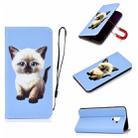 For Galaxy A8 Plus (2018) 3D Painting Horizontal Flip Leather Case with Holder & Card Slot & Wallet & Lanyard(Cat) - 1