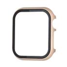For Apple Watch Series 8&7 45mm Metal Frame + Tempered Glass Protector Case(Gold) - 1