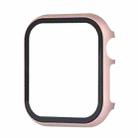 For Apple Watch Series 8&7 45mm Metal Frame + Tempered Glass Protector Case(Rose Gold) - 1