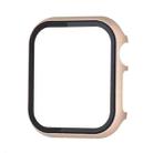 For Apple Watch Series SE 2&6&SE&5&4 44mm Metal Frame + Tempered Glass Protector Case(Gold) - 1