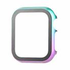 For Apple Watch Series 3&2&1 42mm Metal Frame + Tempered Glass Protector Case(Pink Green) - 1