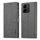 For Xiaomi Redmi 13C LC.IMEEKE Calf Texture Leather Phone Case(Grey) - 1