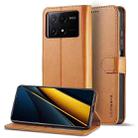 For Xiaomi Poco X6 Pro LC.IMEEKE Calf Texture Leather Phone Case(Brown) - 1