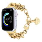 Stainless Steel Three Row Chain Watch Band For Apple Watch Series 9&8&7 41mm / SE 3&SE 2&6&SE&5&4 40mm / 3&2&1 38mm (Gold) - 1