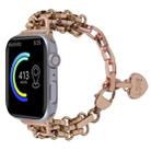 Stainless Steel Three Row Chain Watch Band For Apple Watch Series 9&8&7 41mm / SE 3&SE 2&6&SE&5&4 40mm / 3&2&1 38mm (Rose Gold) - 1