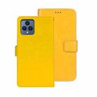 For T-Mobile REVVL 6 5G idewei Crazy Horse Texture Leather Phone Case with Holder(Yellow) - 1