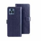 For T-Mobile REVVL 6 5G idewei Crazy Horse Texture Leather Phone Case with Holder(Blue) - 1