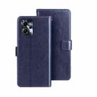 For Motorola Moto G23/G13 idewei Crazy Horse Texture Leather Phone Case with Holder(Blue) - 1