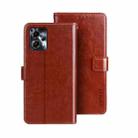 For Motorola Moto G23/G13 idewei Crazy Horse Texture Leather Phone Case with Holder(Brown) - 1