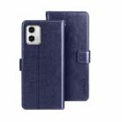 For Motorola Moto G73 idewei Crazy Horse Texture Leather Phone Case with Holder(Blue) - 1