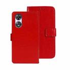 For OPPO A78 5G Global/A58x/A58 5G idewei Crazy Horse Texture Leather Phone Case with Holder(Red) - 1