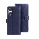 For OPPO A78 5G Global/A58x/A58 5G idewei Crazy Horse Texture Leather Phone Case with Holder(Blue) - 1