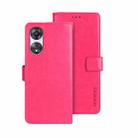 For OPPO A78 5G Global/A58x/A58 5G idewei Crazy Horse Texture Leather Phone Case with Holder(Rose Red) - 1