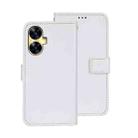 For Realme C55 4G idewei Crazy Horse Texture Leather Phone Case with Holder(White) - 1
