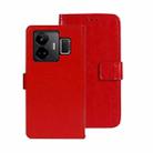 For Realme GT3 5G Global/GT Neo 5 5G idewei Crazy Horse Texture Leather Phone Case with Holder(Red) - 1