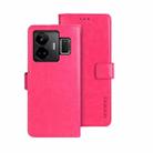 For Realme GT3 5G Global/GT Neo 5 5G idewei Crazy Horse Texture Leather Phone Case with Holder(Rose Red) - 1