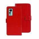 For Ulefone Note 14 idewei Crazy Horse Texture Leather Phone Case with Holder(Red) - 1