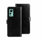 For Ulefone Note 14 idewei Crazy Horse Texture Leather Phone Case with Holder(Black) - 1