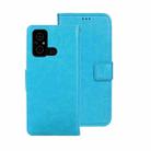 For Xiaomi Poco C55/Redmi 12C/Redmi 11A idewei Crazy Horse Texture Leather Phone Case with Holder(Sky Blue) - 1