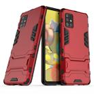 For Galaxy A51 5G PC + TPU Shockproof Protective Case with Holder(Red) - 1