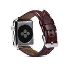 Oil Wax Genuine Leather Watch Band For Apple Watch Ultra 49mm / Series 8&7 45mm / SE 2&6&SE&5&4 44mm / 3&2&1 42mm (Red) - 1