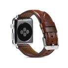 Oil Wax Genuine Leather Watch Band For Apple Watch Series 8&7 41mm / SE 2&6&SE&5&4 40mm / 3&2&1 38mm (Brown) - 1