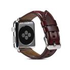 Oil Wax Genuine Leather Watch Band For Apple Watch Series 8&7 41mm / SE 2&6&SE&5&4 40mm / 3&2&1 38mm (Red) - 1