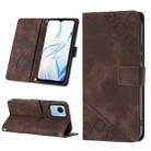 For Realme C30s Skin-feel Embossed Leather Phone Case(Brown) - 1