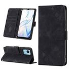 For Realme C30s Skin-feel Embossed Leather Phone Case(Black) - 1