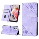 For Xiaomi Redmi Note 12 4G Global Skin-feel Embossed Leather Phone Case(Light Purple) - 1
