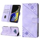 For Samsung Galaxy Note9 Skin-feel Embossed Leather Phone Case(Light Purple) - 1