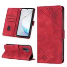 For Samsung Galaxy Note10 Pro / Note10 Pro 5G / Note10+ Skin-feel Embossed Leather Phone Case(Red) - 1
